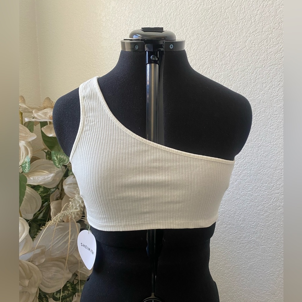 NWT - SHEIN Vacay Asymmetrical White Bralette Top
